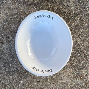Mud Pie Circa "Let's Dip" Pedestal Dip Bowl NWOT